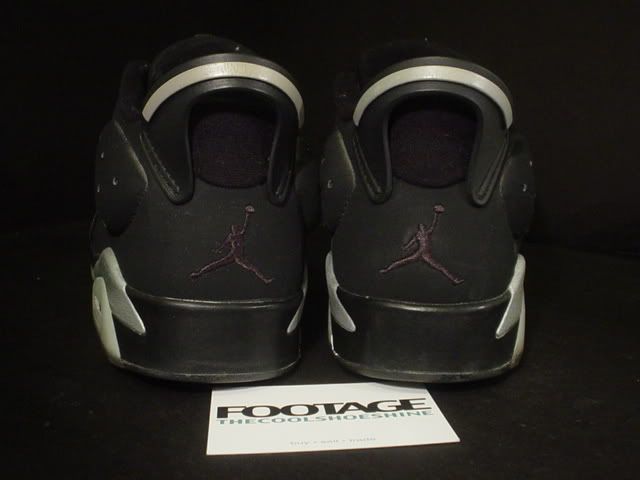 2002 Nike Air Jordan VI 6 Retro BLACK SILVER Low 12.5  