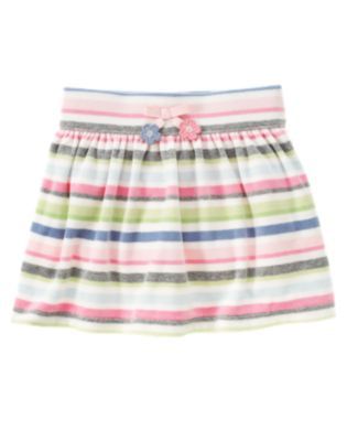 Soft stripes accented with sweet flowers Our cozy velour skort is 