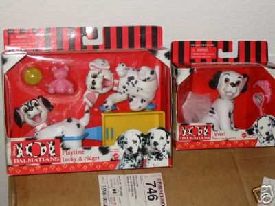 101 DALMATIANS 2 SETS LUCKY & FIDGET + JEWEL NIB  