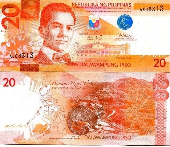 PHILIPPINES 20 Piso 2010 (2011 P NEW UNC  