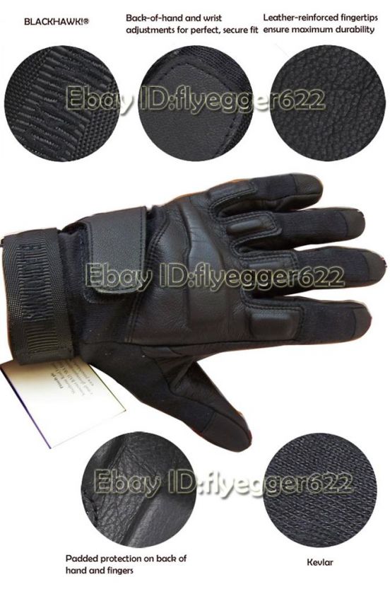 Blackhawk SOLAG Kevlar Assault leather Gloves 8114LGBK  