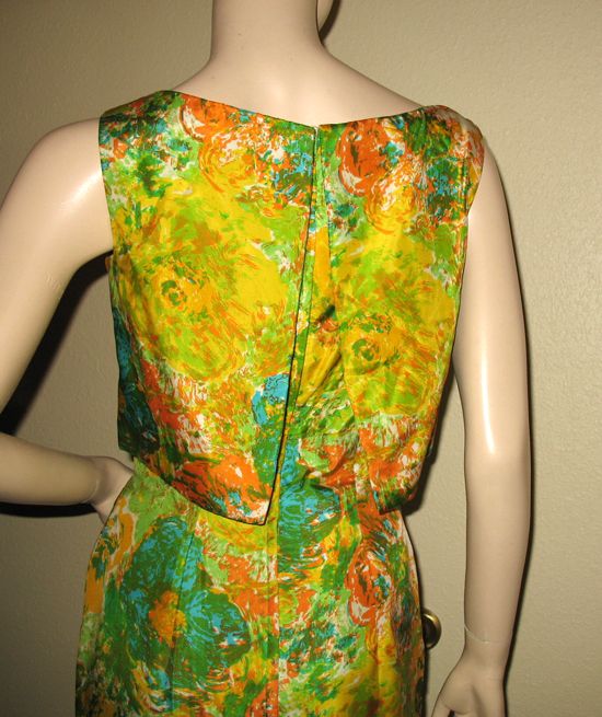 VINTAGE MARDI GRAS 50s Colorful Artistic DRESS GOWN 10  