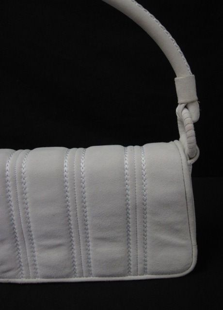 GIORGIO ARMANI White Suede Donna Pelletteria Bag $495  