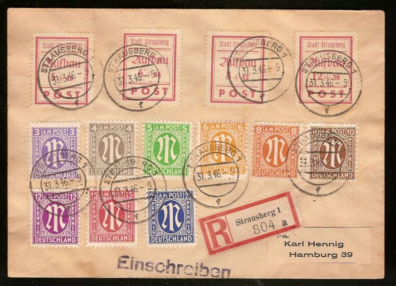 Germany 1945, Strausberg City Issue, Michel 34A 37A  