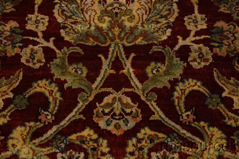 LARGE BURGUNDY WOOL 9X12 AGRA JAIPOUR ORIENTAL RUG AREA  