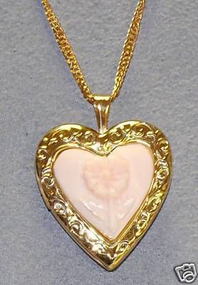 New Colibri Krementz 14K GF PORCLEAN Locket $79  