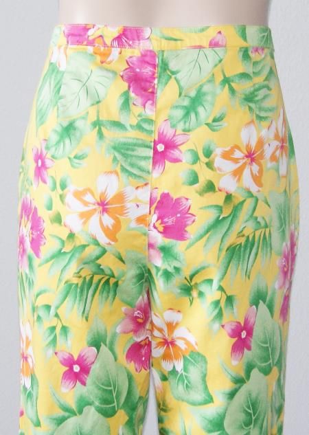 CAPPAGALLO FLORAL CROP PANTS SLACKS SZ 12 NEW NWT  