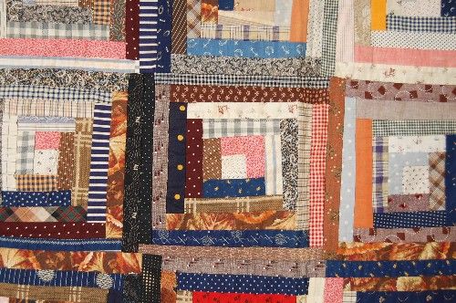 1890s Sunshine & Shadows Log Cabin Antique Quilt ~MINT  