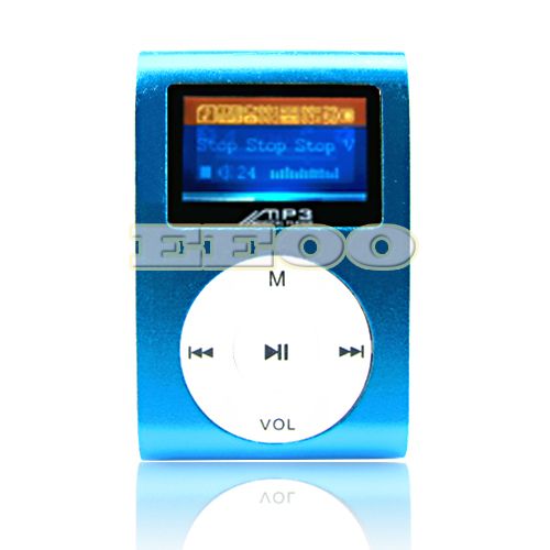 USB Flash Disk 4GB Mini Clip Gift  Music Player LCD Screen Display 