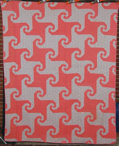 30s Indiana Puzzle Cheater Cloth Antique Quilt  