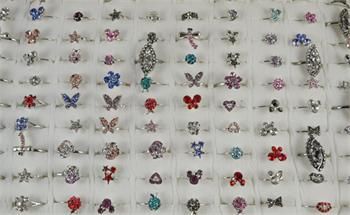 Wholesale Lots 30pcs Cute Fun Child Kid Party Crystal Ring R078  