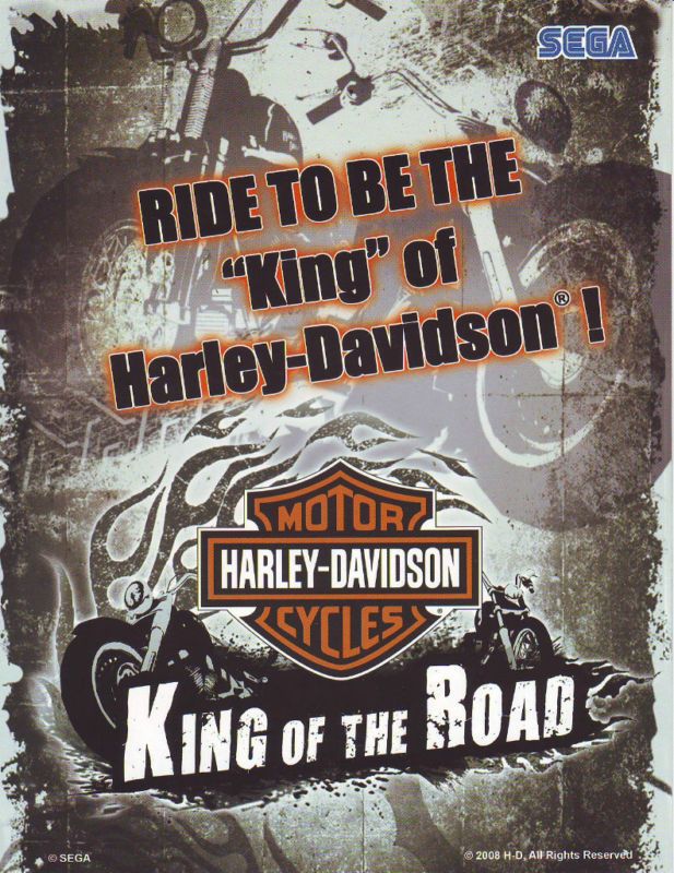 SEGA HARLEY DAVIDSON KING OF THE ROAD VIDEO GAME FLYER  