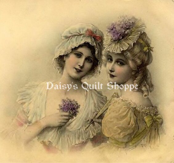 Victorian Ladies ~ Fabric Applique Quilt Block 7638  