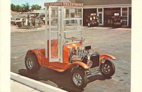 Carl Casper Telephone Booth Show Rod Postcard  