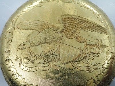 18K Yellow Gold M.I. TOBIAS Ornate Case Pocketwatch Captains Dual 