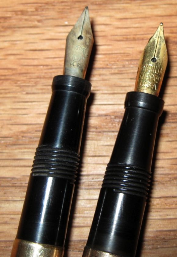 Antique Morrisons 14K nib + 14K gold filled fountain pens  