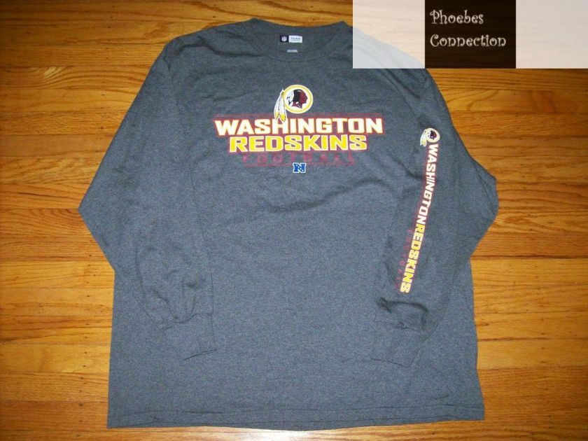   PRIMARY RECEIVER LONG SLEEVE JERSEY SHIRT 2XL WASHINGTON GREY NFL