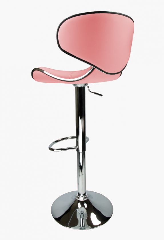 Swivel Pink Elegant PU Leather Modern Adjustable Hydraulic Bar Stool 