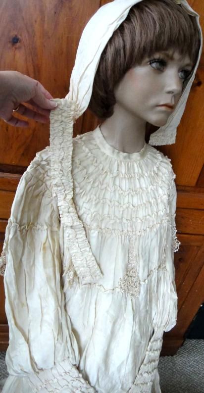 1873 antique victorian 4pc WEDDING DRESS idd ZIEGLER/CISSEL 