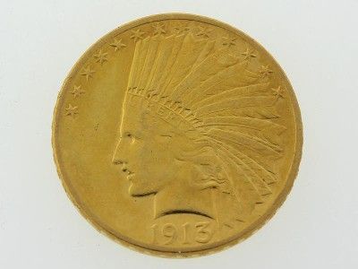 1913   S United States Indian Head Eagle Ten Dollar $10 Gold Coin NR 