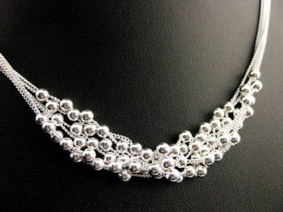 NEW FASHION SILVER MULTI CHAIN & BALL LINK NECKLACE 18  