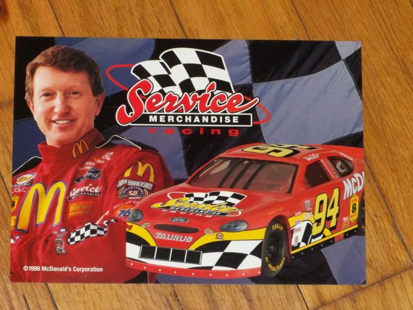 94 Service Merchandise Racing Nascar postcard Bill Elliott  