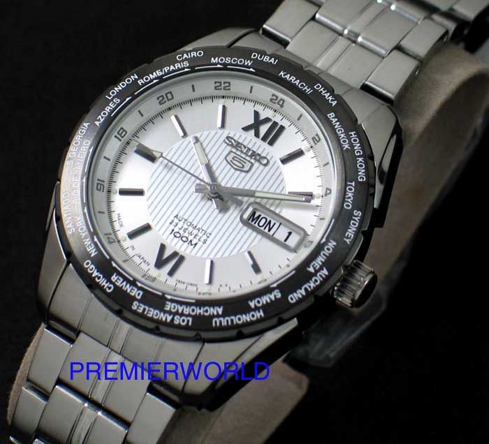 SEIKO AUTOMATIC WORLDTIME BLK BZL SNZG63 SNZG63J1 JAPAN  