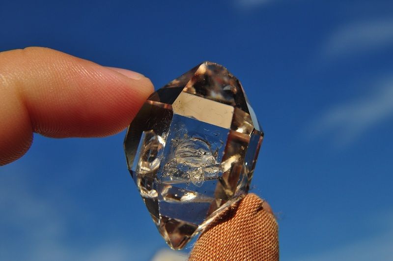 35mm Smoky Herkimer diamond (New York) quartz crystal 18.15grams 90 