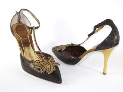 RENE CAOVILLA Jeweled T Strap Evening Heel Shoe 40 NIB  