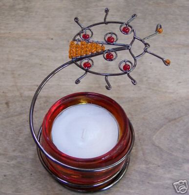 BEADED LADYBUG TEA LIGHT CANDLE HOLDER, NEW IN GIFT BOX  