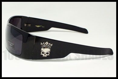 SKULL Biker Sunglasses Mens Crown Skull Dark BLACK New  