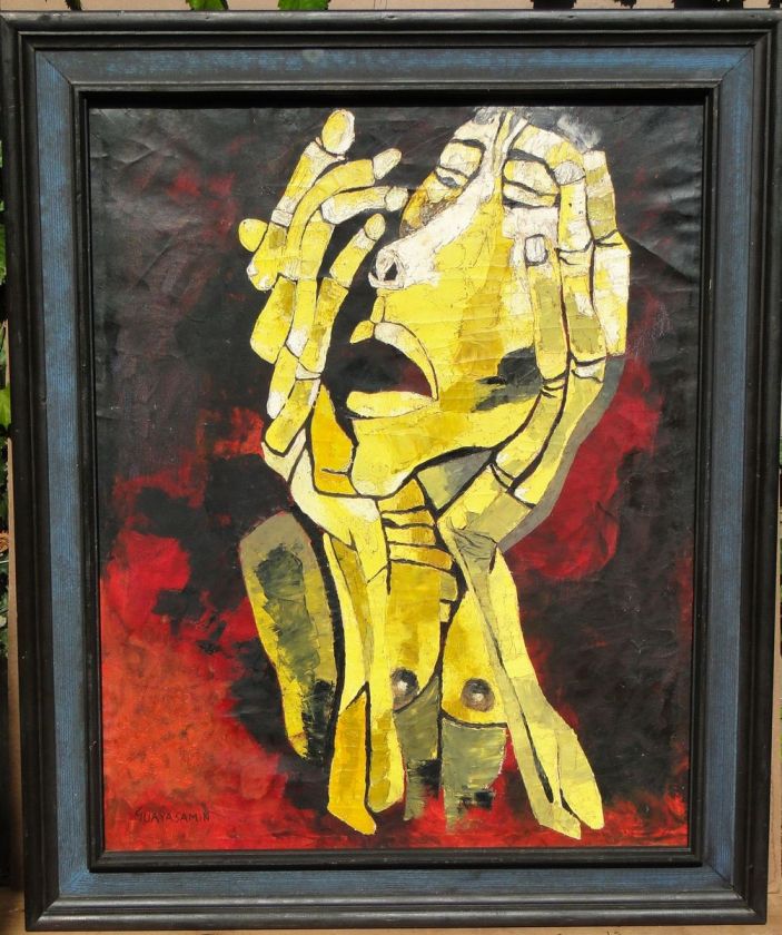 Oswaldo Guayasamín (Ectuadorian, 1919 – 1999) Abstract Painting 