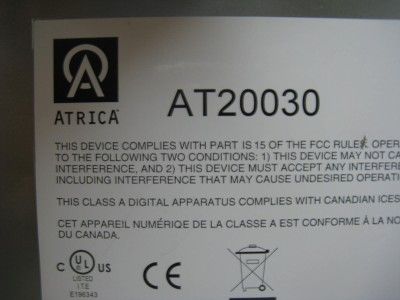 ATRICA OPTICAL ETHERNET EDGE SWITCH AT20030 WARRANTY  