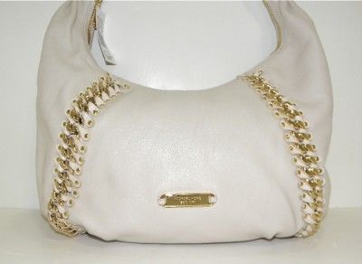 MICHAEL Michael Kors Studded ID Chain Large Hobo, Vanilla