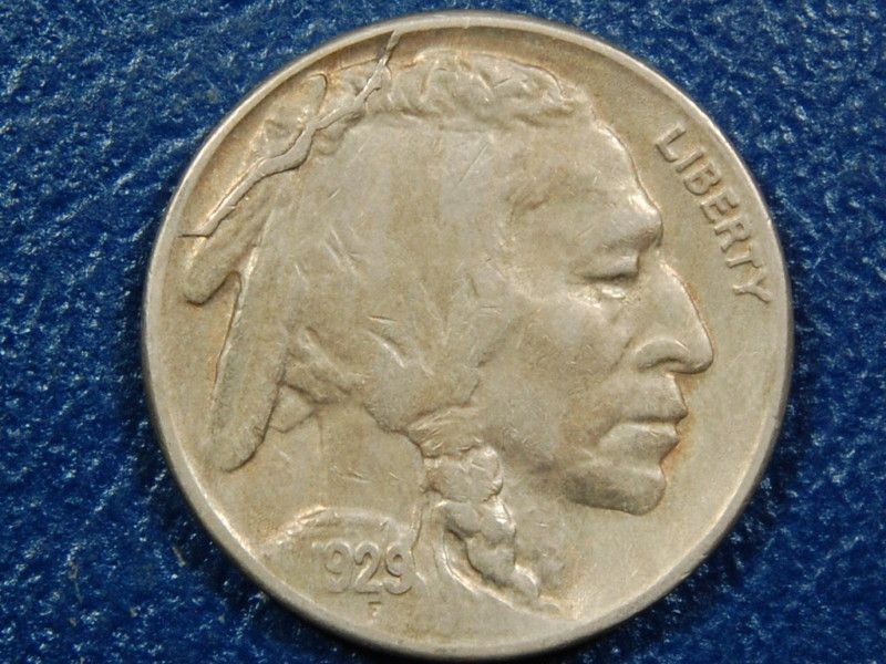 1929 S Buffalo Nickel, orig xf+, HUGE obv retained CUD (estatesale 