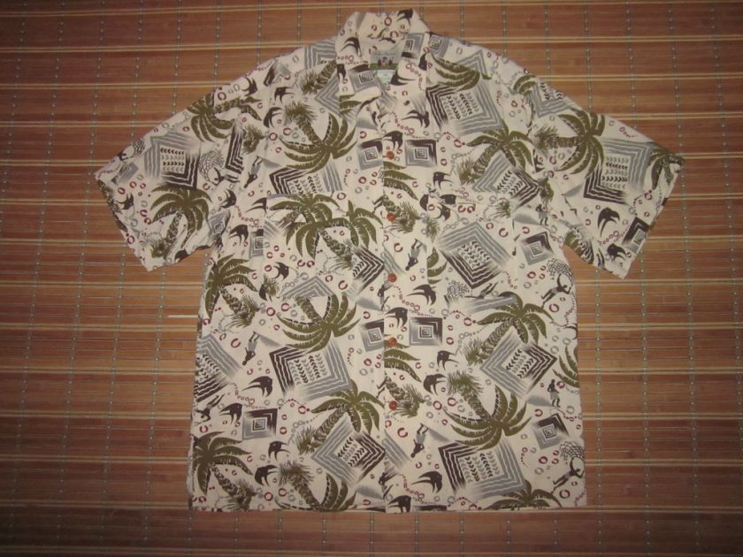   Shirt Aloha sz MED vintage repro 1940s REYN SPOONER Tropical Flora