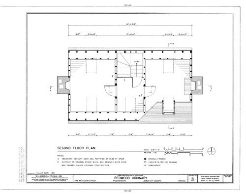 Colonial Williamsburg Cottage   Architectural Plans  