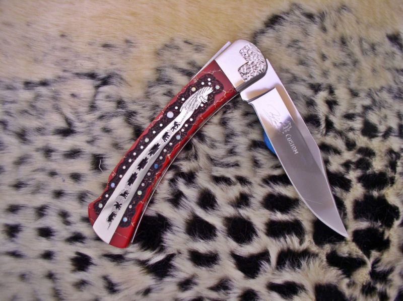 BUCK 110 DAVID YELLOWHORSE SPIRIT SINGER CUSTOM KNIFE  