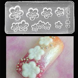 64 Plum Flower 3D Acrylic Nail Art Mold DIY Decoration  