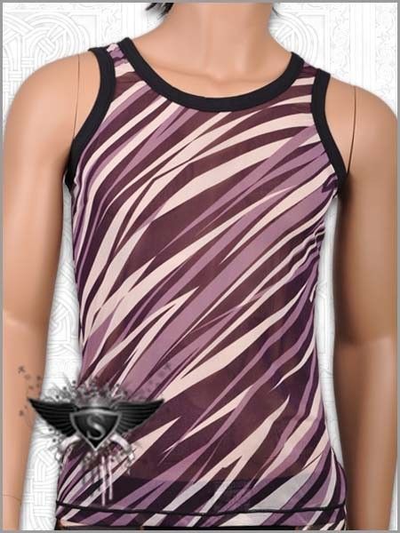 MG007NP Purple Punk Mens Underwear Elastic Tank Top  