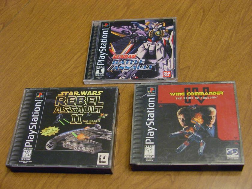 PS1 Games Lot Wing Commander IV Rebel Assault II & Gundam Battle 