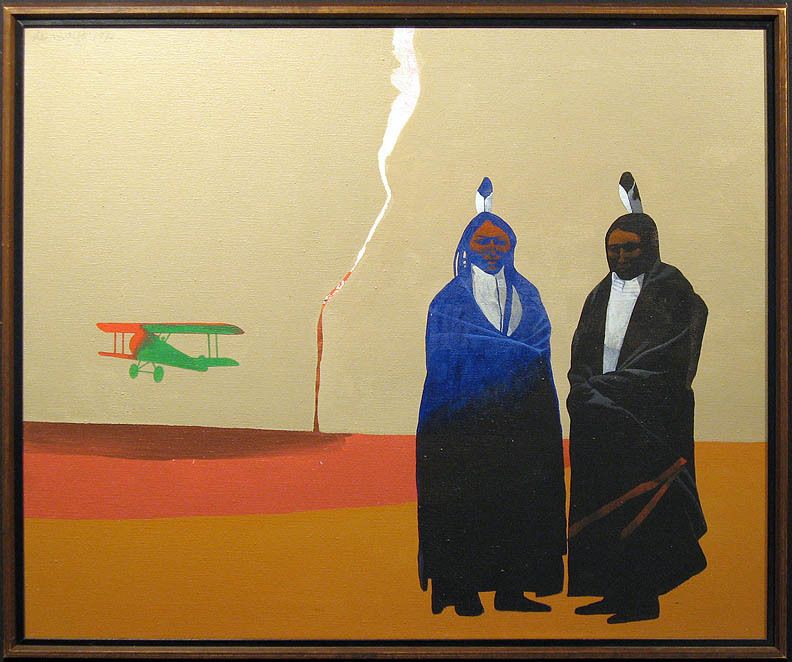   The Observers Original FINE ART PAINTING native americans OBO  