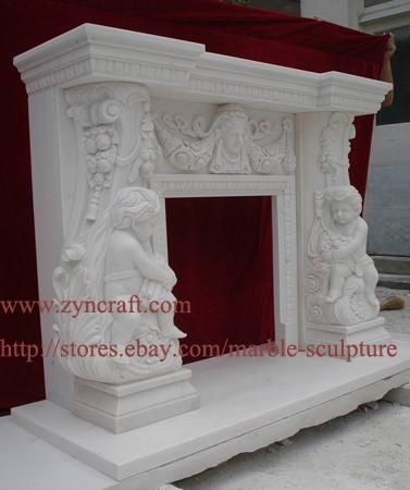   Mantel surround angel and crape customize baby sculpture statue  