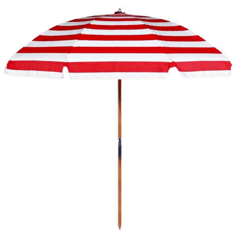 Beach Umbrella SUNBRELLA Red & White Stripe  