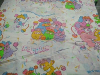 Vintage 1986 POPPLES CHARACTER BED SHEET fantastic shape  