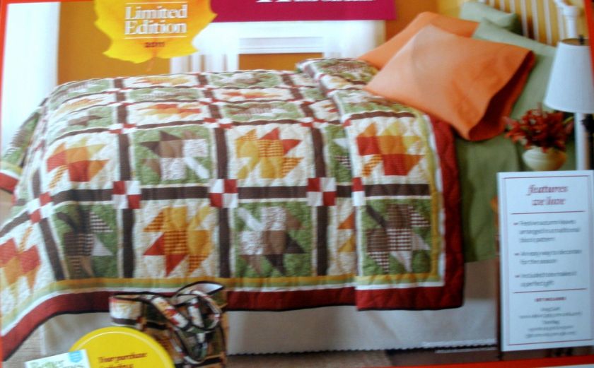 Better Homes & Gardens Harvest Pinwheel Maple Leaf Full/Qn King Quilt 