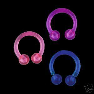 Body Jewelry Plastic Circular Colored Barbell 6 gauge  