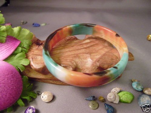 MULTI COLOR CHINESE JADE BANGLE BRACELET 54mm  