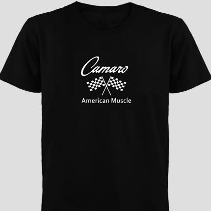 Hot Rod GearHead Chevy Camaro logo on front T Shirt  