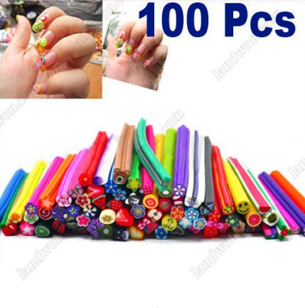 H1946 100 Nail Art Fimo Canes Rods Sticks Sticker Decoration  